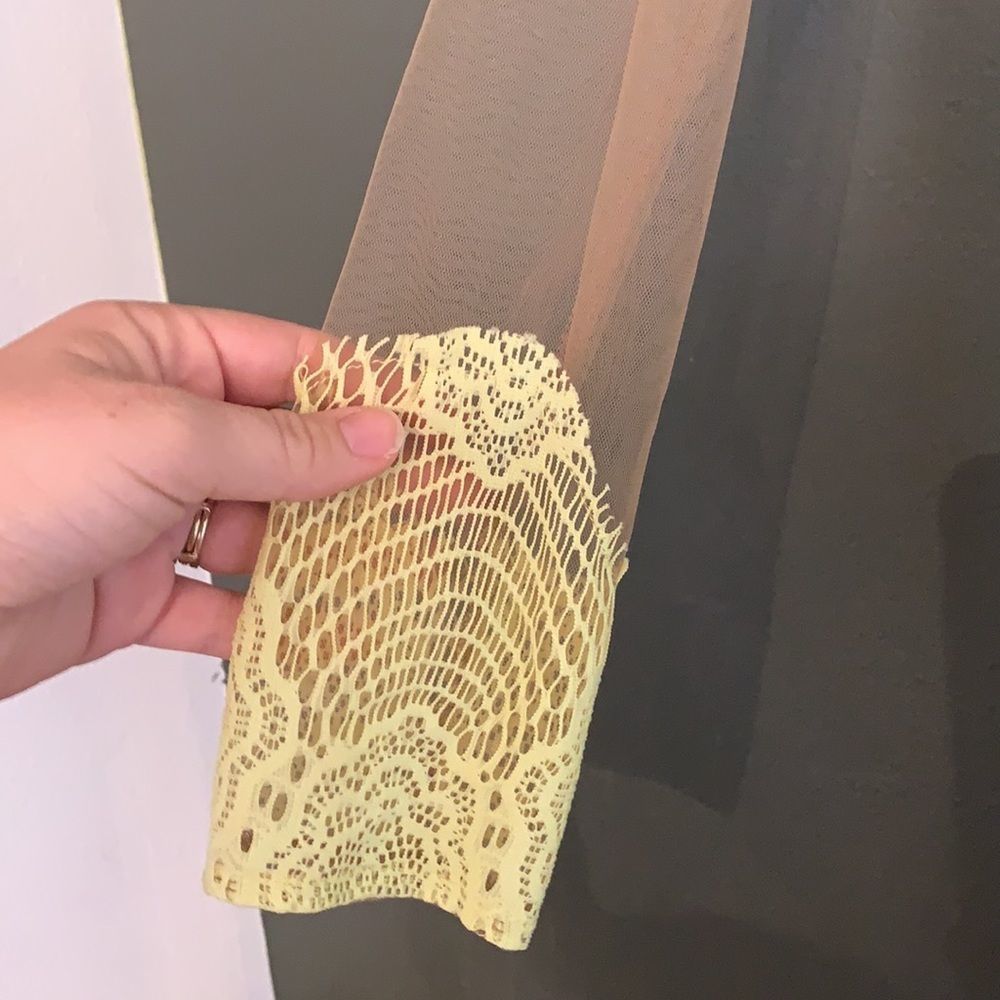[Boutique] Neon/Nude Sheer Dress - Size Small - Picture 2 of 6